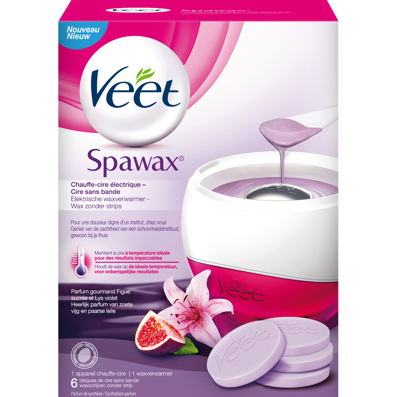 radar boeren Temmen Veet Spawax Elektrische waxverwarmer - Wax zonder strips - Heerlijk parfum  van zoete vijg en paarse lelie