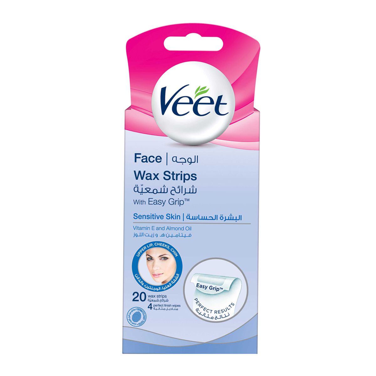 Veet Hair Remover Facial Hair Remover Face Wax Strips 20s