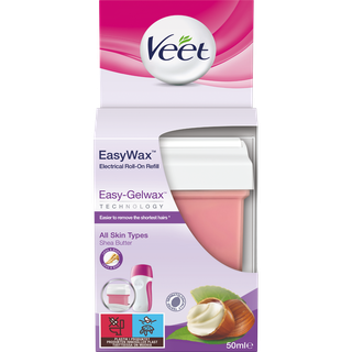Veet EasyWax Electrical Roll-On Refill Easy-Gelwax technology Shea Butter All Skin Types
