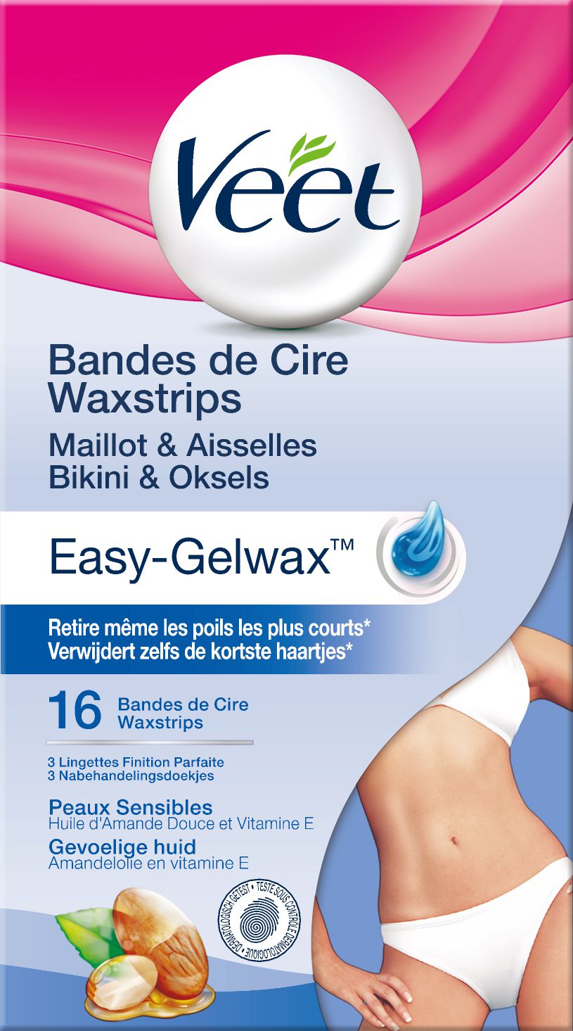 desinfecteren Ga door Informeer Veet Waxstrips Easy-Gelwax™ Bikinilijn & Oksels - Gevoelige Huid