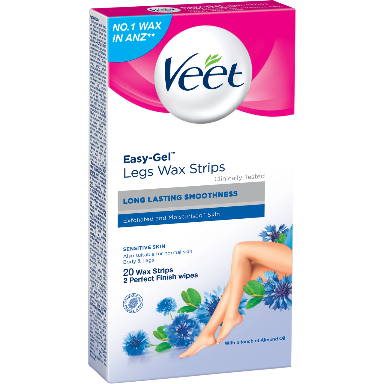 ten tweede Geld lenende Typisch Veet Easy- Gel Legs Wax Strips Sensitive Skin