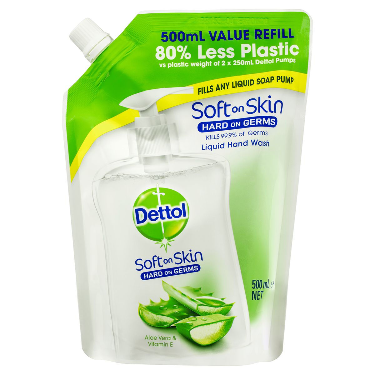 Dettol Liquid Hand Wash Aloe Vera & Vitamin E Refill 500mL