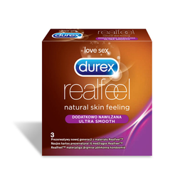Durex Real Feel Dodatkowo Nawilżana 3szt.