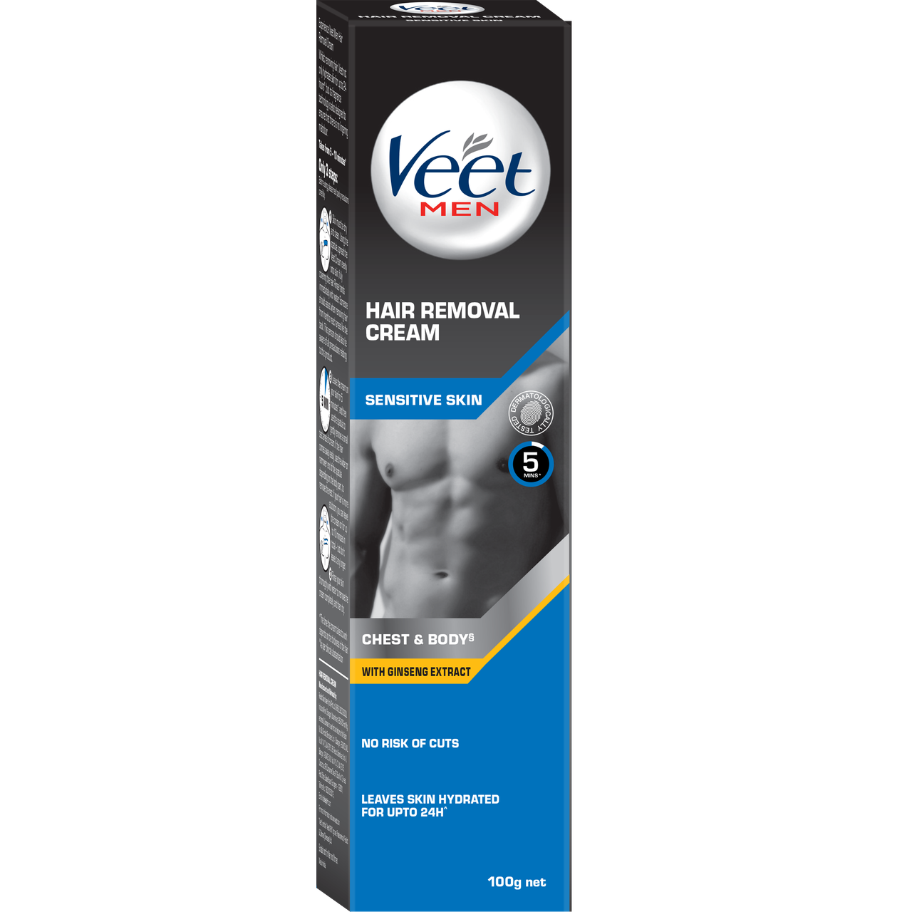 Betasten Afgeschaft In zoomen Buy Veet Men Hair Removal Cream, Sensitive Skin Cream, 100g Pack