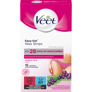 Veet Easy-Gel Wax Strips Bikini & Underarm Normal Skin