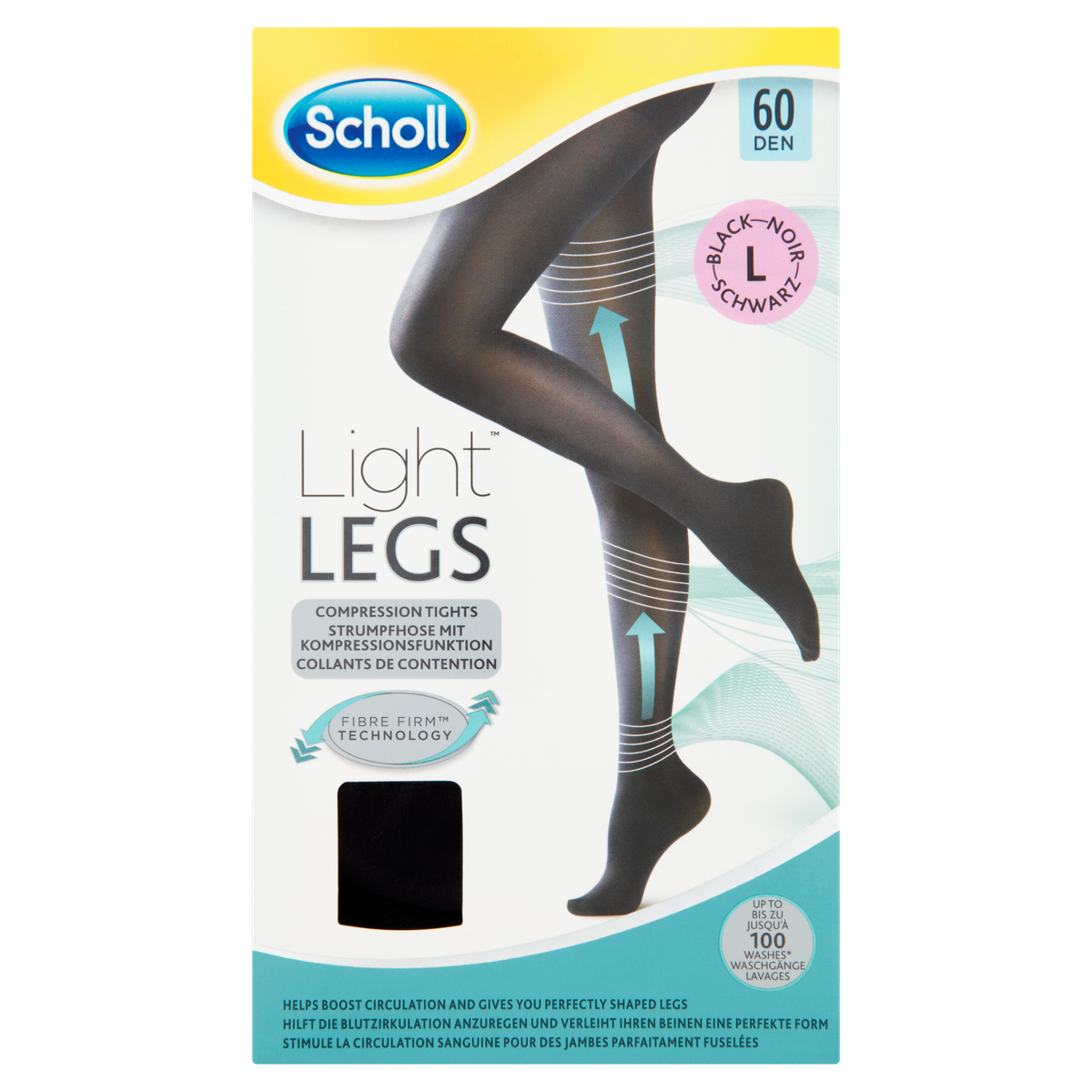Light Legs™ Compression Tights 60 Den Black Scholl UK
