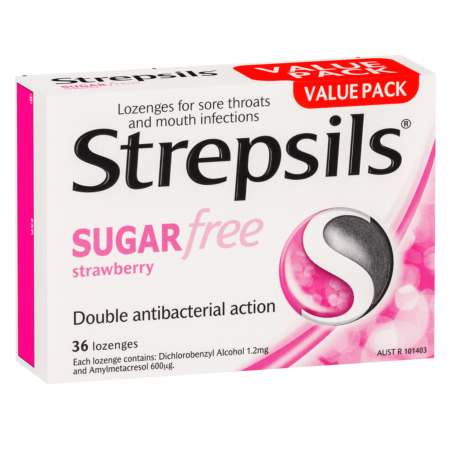 Sugar Free Strawberry Lozenges 36 pack
