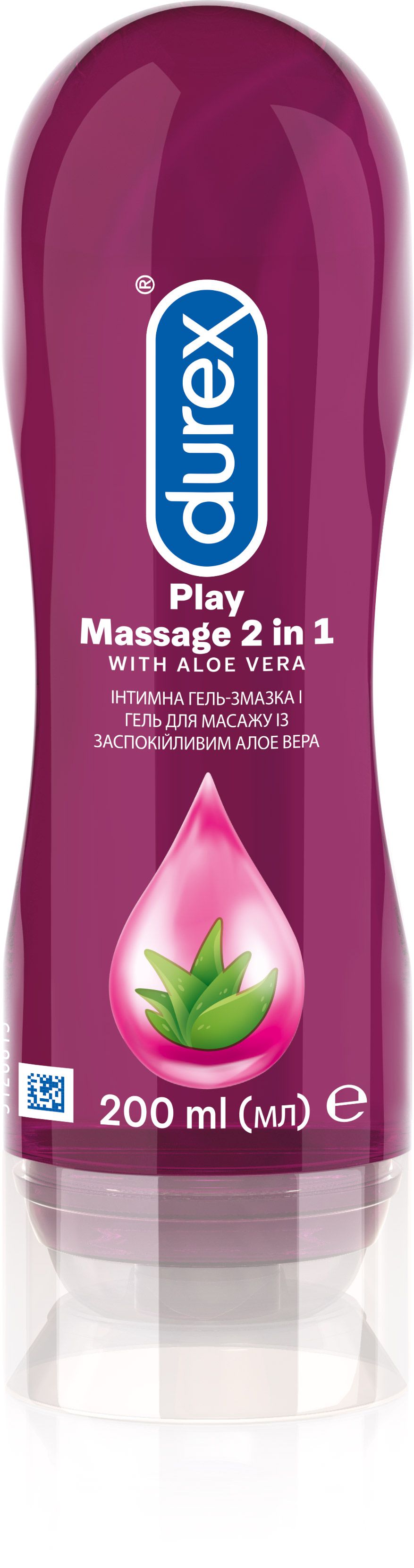Интимный гель-смазка Durex® Play Massage 2in1 with Aloe Vera, 200 мл