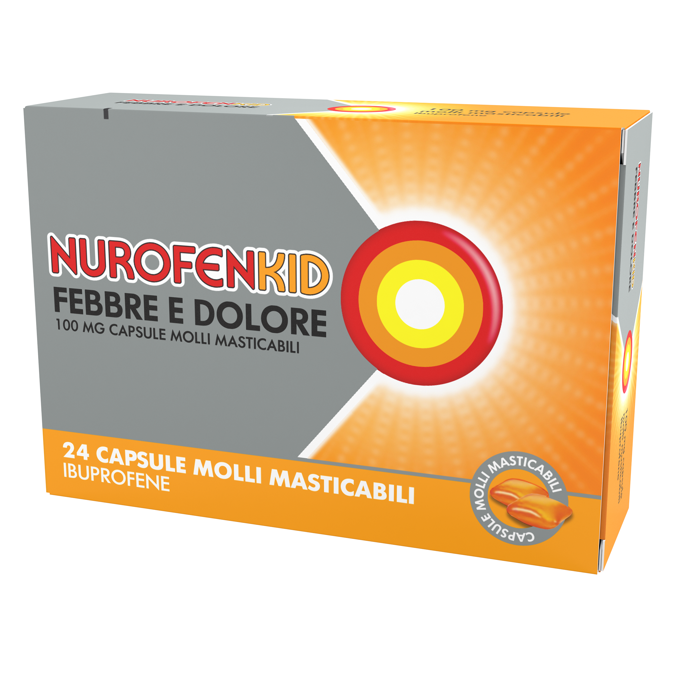 nurofenkid febbre e dolore 100 mg capsule molli masticabili ibuprofene