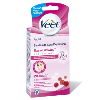 Easy Grip™ Bandas Depilatorias Faciales de Cera Fría para Piel Normal