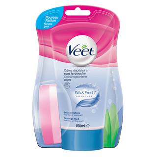 Crème Dépilatoire Sous la Douche Veet Peaux Sensibles Silk & Fresh™