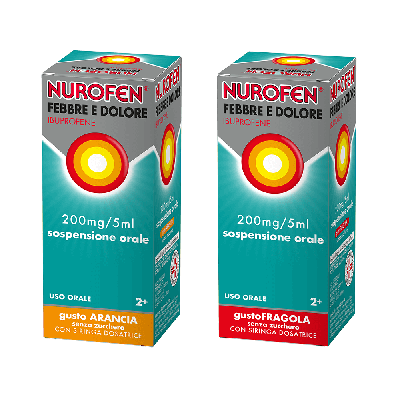 Nurofen Febbre E Dolore Bambini 200mg 5ml 100ml Ibuprofene Gusti Arancia E Fragola Senza Zucchero