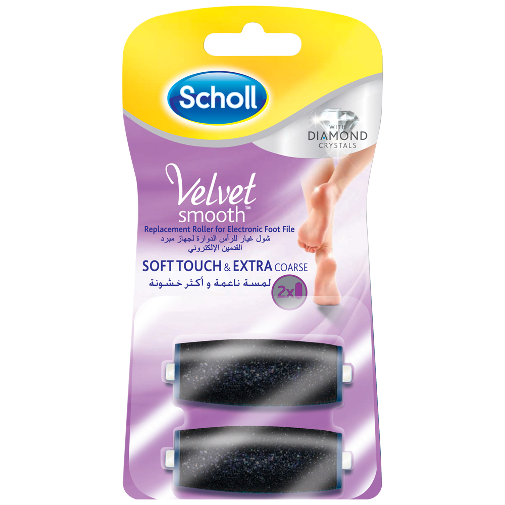 automaat heuvel wet Scholl Velvet Smooth Electronic Foot File Mixed Pack Roller Heads (Pack of  2)