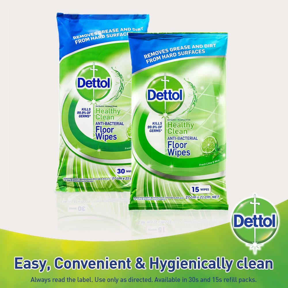 Dettol Antibacterial Floor Cleaning System Large Floor Wipes