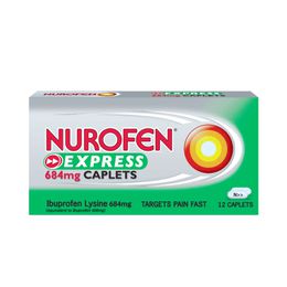 Nurofen Express Caplet 684mg Ibuprofen Lysine
