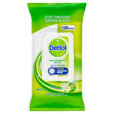 wipes dettol multipurpose apple crisp 120pc cleaning disposable wipe wet kitchen