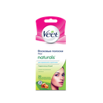 Восковые полоски для лица Veet Naturals с маслом ши с технологией Easy-Gelwax