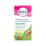 Восковые полоски Veet Naturals с маслом ши с технологией Easy-Gelwax
