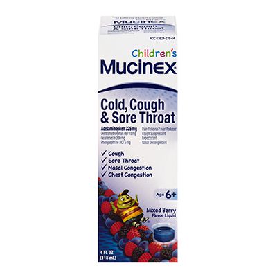 Children S Mucinex Cold Cough Sore Throat Liquid 1