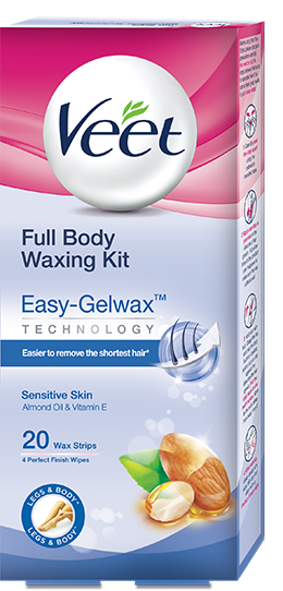 China schrobben Geestelijk Buy Veet Full Body Waxing Kit - Sensitive Skin (20 Wax Strips) Online | Veet