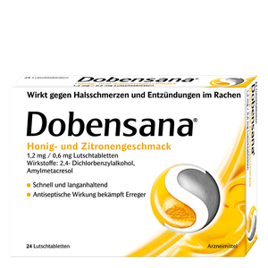 Dobensana Honig und Zitronengeschmack 1,2 mg/0,6 mg Lutschtabletten