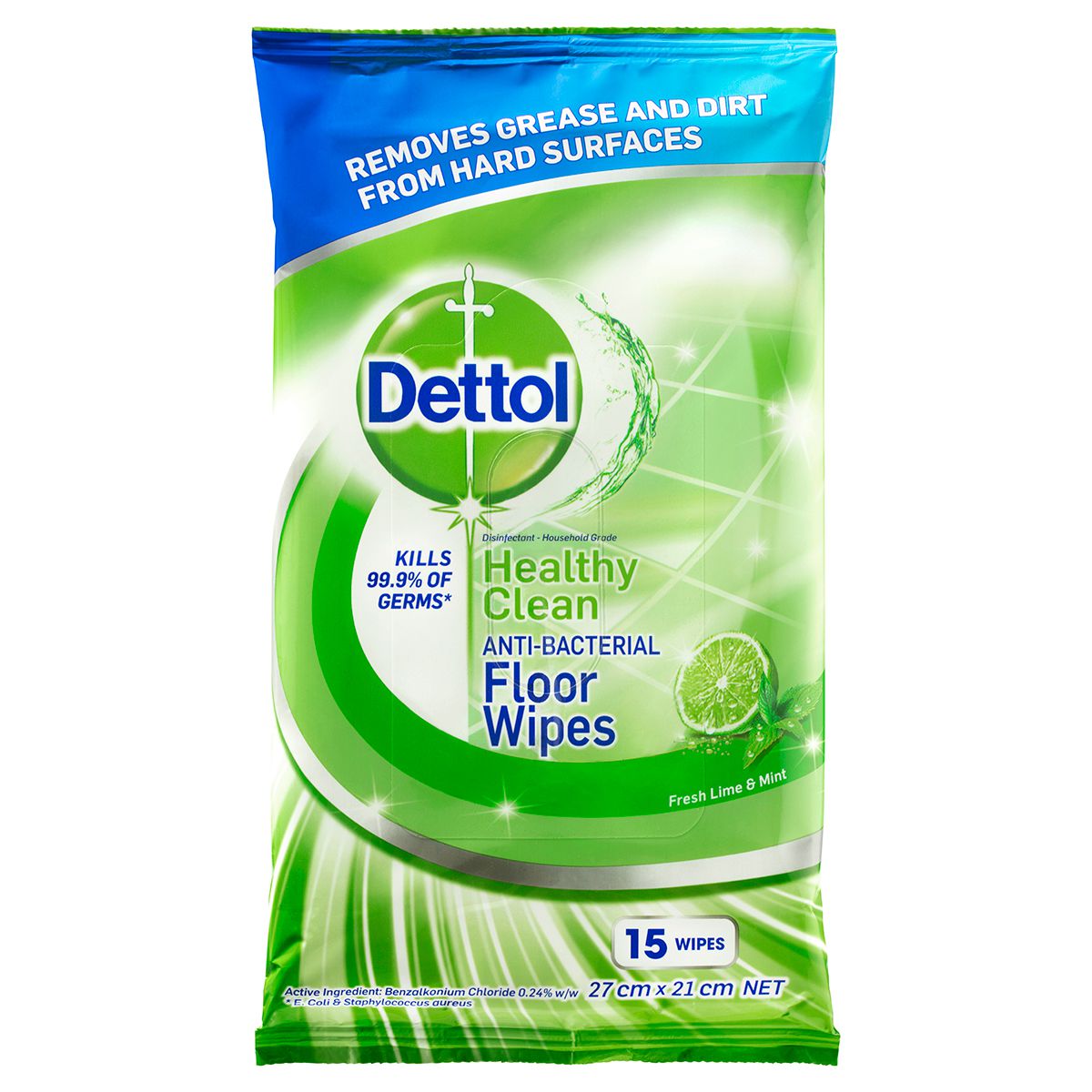 Dettol Health Clean Anti Bacterial Floor Wipes Fresh Lime Mint