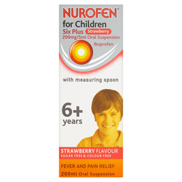 NUROFEN FOR CHILDREN 6 PLUS STRAWBERRY 200mg/5ml ORAL SUSPENSION